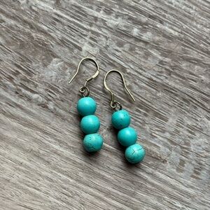 Turquoise Beaded Dangle Earrings
